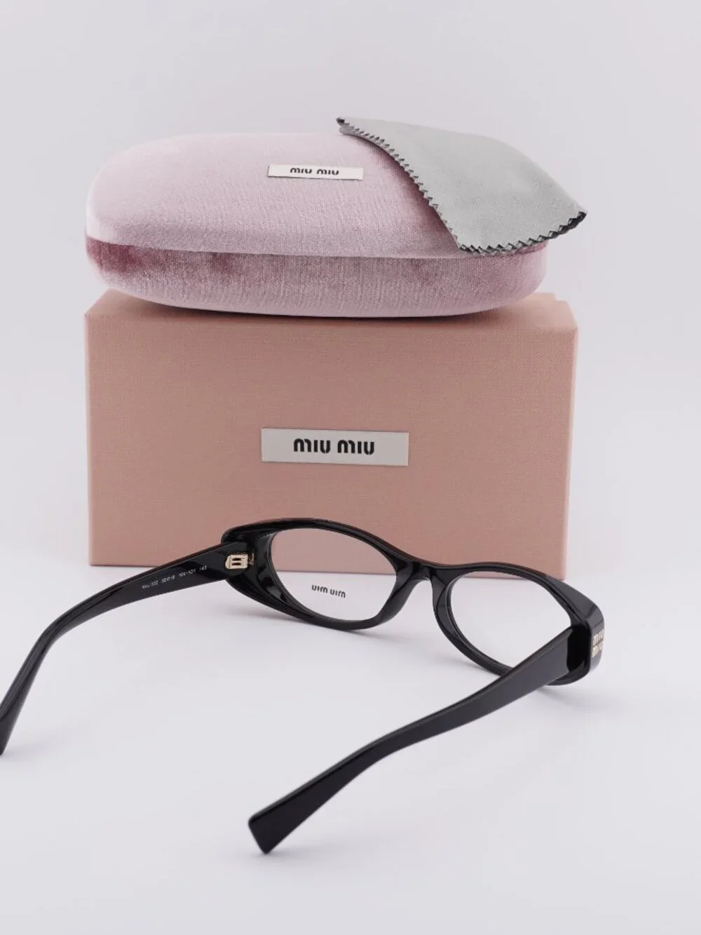 Miu Miu MU 03ZV 16K1O1 Oval Eyeglasses – Black 55mm